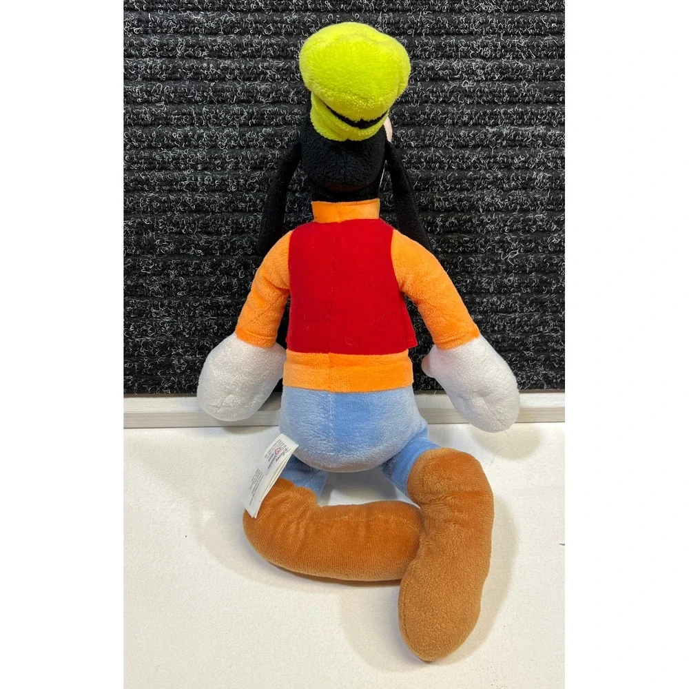 Disney Goofy Plush Stuffed Animal Toy Neon Green Hat Orange Vest 18inches